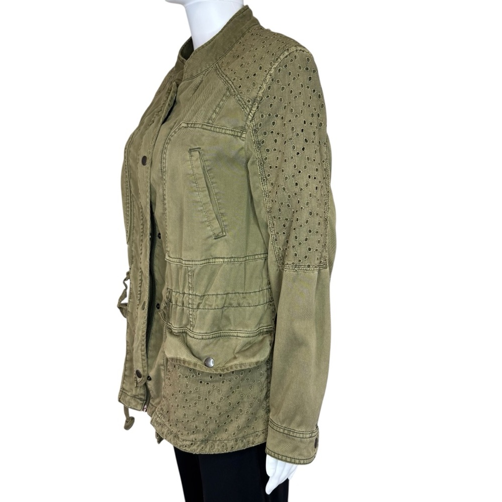 Anthropologie Hei Hei Green Marais Eyelet Anorak Utility Jacket L - Picture 6 of 9